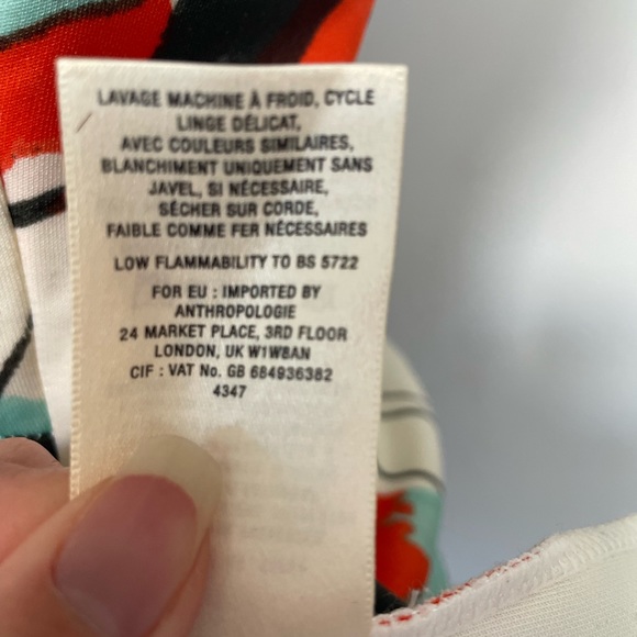 Anthropologie Akemi + Kin neoprene peplum pop art abstract floral sleeveless top - Picture 5 of 7